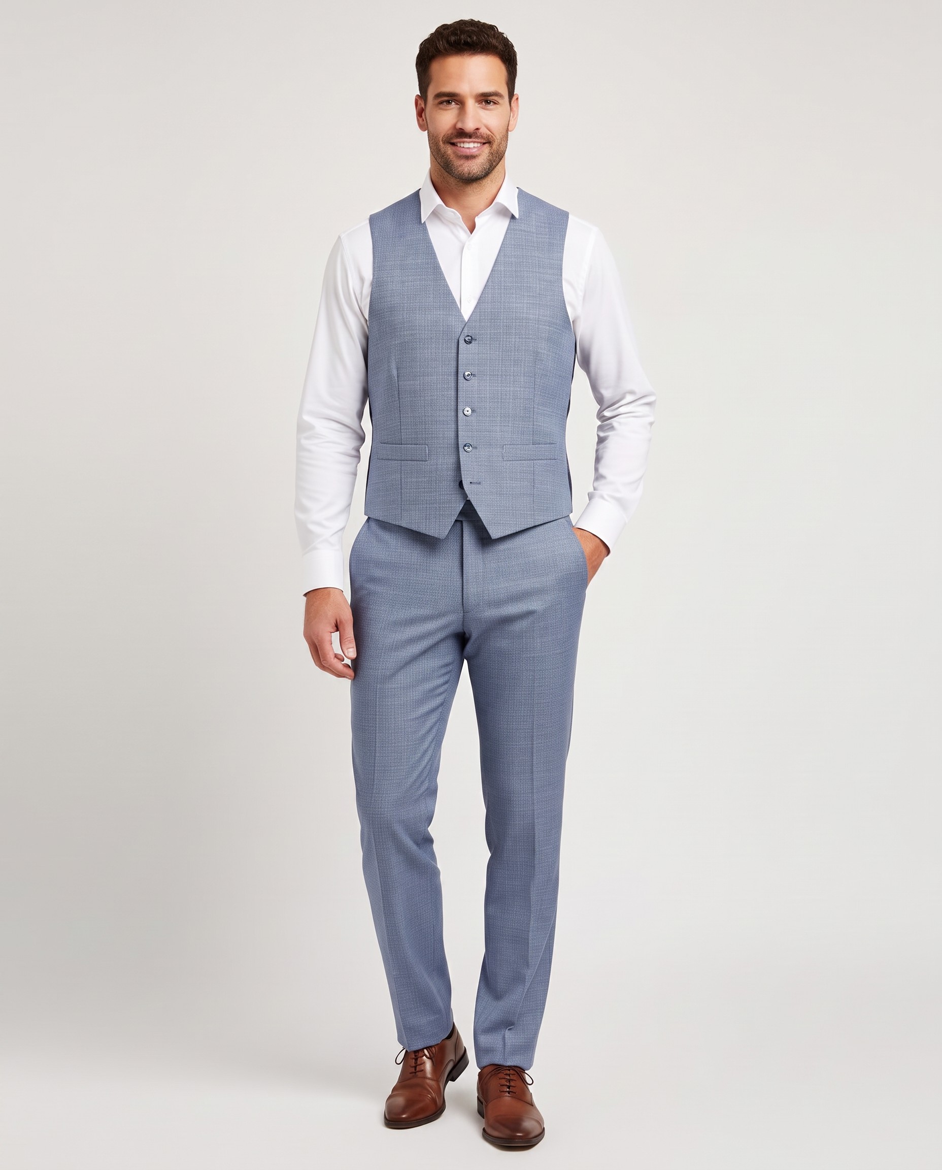 Gilet textured stone blue | GENTS