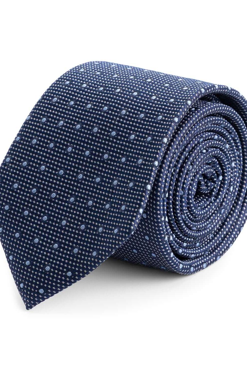 Stropdas zijde stip blauw